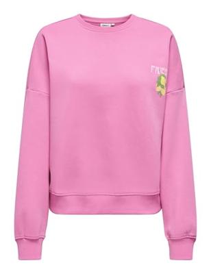 Only Onlliny L/s O-neck Print Cs Swt Sweater 4949763 Wild Orchid Fresh Lemon