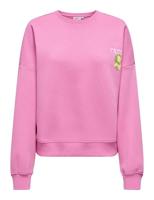 Only Onlliny L/s O-neck Print Cs Swt Sweater 4949763 Wild Orchid Fresh Lemon - thumbnail