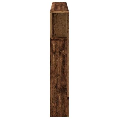 Hoofdeinde met LED 160x18,5x103,5 cm bewerkt hout oud hout