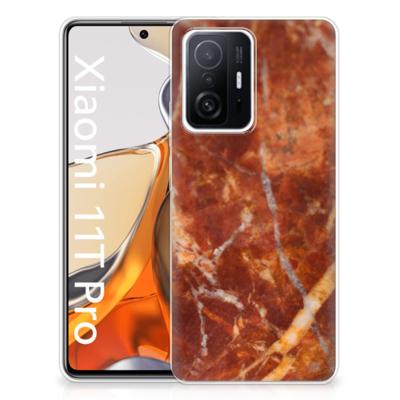 Xiaomi 11T | 11T Pro | TPU | Siliconen hoesje | Marmer Bruin