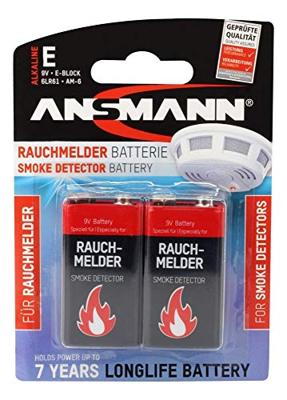 Ansmann Rauchmelderbatterie 9V batterij (blok) Alkaline 9 V 2 stuk(s)