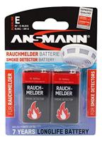 Ansmann Rauchmelderbatterie 9V batterij (blok) Alkaline 9 V 2 stuk(s) - thumbnail