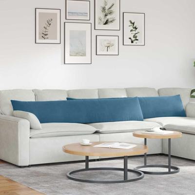 Sofa Kussens 2 pcs Blauw 200 x 40 cm Katoen Stof