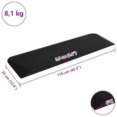 Drempelhulp 110x32x3,8 cm rubber - thumbnail