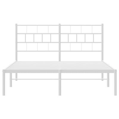 Bedframe met hoofdbord metaal wit 120x200 cm