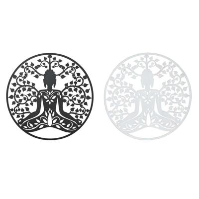 Wanddecoratie DKD Home Decor 100 x 1 x 100 cm Zwart Boeddha Wit Orientaals (2 Stuks) Wanddecoratie DKD Home Decor 100 x 1 x 100 cm Zwart Boeddha Wit Orientaals (2 Stuks)