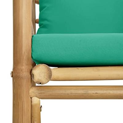 Tuinbank met kussens bamboe groen