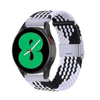 By Qubix - Compatible met Garmin Venu/Sq / Sq2 / 2 plus - Braided nylon bandje - Zwart/wit - Compatible Garmin bandje - Bandbreedte: 20mm - thumbnail