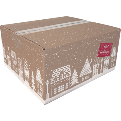 Kerstpakketdoos | Huisjes | golfkarton | 35x32.5x17cm | Kerstmis | b | 10 stuks Kerstpakketdoos | Huisjes | golfkarton | 35x32.5x17cm | Kerstmis | b | 10 stuks