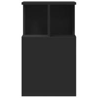 Bijzettafel 35x35x60 cm bewerkt hout zwart - thumbnail