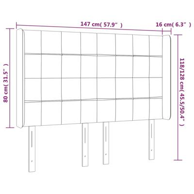 Hoofdbord met randen 147x16x78/88 cm fluweel zwart