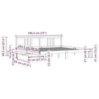 Bedframe zonder matras massief grenenhout 180x200 cm - thumbnail