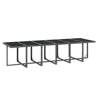 13-delige Tuinset met kussens poly rattan grijs - thumbnail