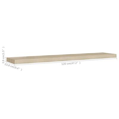 Wandschap zwevend 120x23,5x3,8 cm MDF eikenkleurig