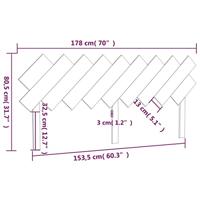 Hoofdbord 178x3x80,5 cm massief grenenhout grijs - thumbnail