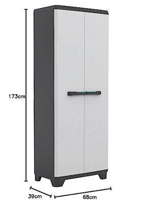 KIS Lineary Utility Storage Cabinet - 68 x 39 x 173 cm - Zwart en grijs - thumbnail