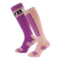Poederbaas Skisokken 2-pack Swedish Pink-39/42 - thumbnail