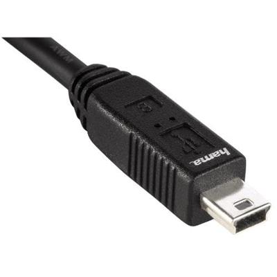 Hama USB 2.0 aansluitkabel A-stekker - Mini-B-St. (B5 Pin) 1,8 m zwart