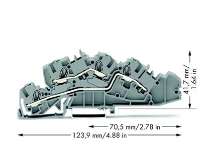 WAGO 2005-7642 Installatie-etageklem 6.20 mm Spanveer Toewijzing: L, L Grijs 1 stuk(s)