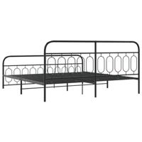 Bedframe met hoofd- en voeteneinde metaal zwart 200x200 cm - thumbnail