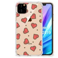 Apple iPhone 11 Pro Max Doorzichtige Silicone Hoesje Hearts - thumbnail
