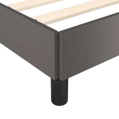 Bedframe met hoofdbord kunstleer grijs 90x200 cm