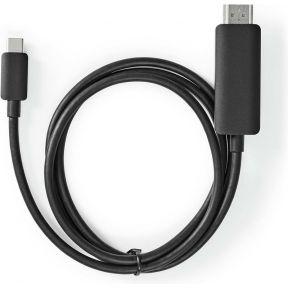 USB-Adapter | USB 3.2 Gen 1 | USB-C Male | HDMI Connector | 2.00 m | Rond | Vernikkeld | PVC | Zwart