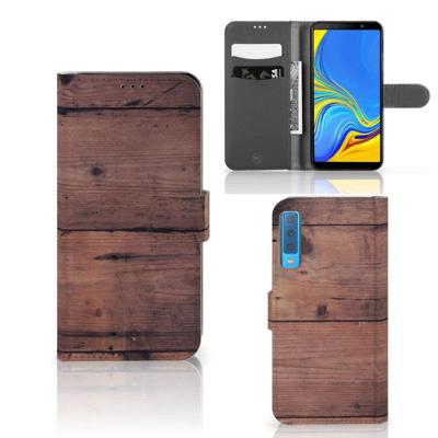 Samsung Galaxy A7 (2018) | Book Style Case | Old Wood
