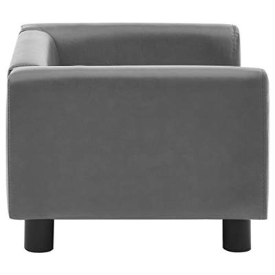 VidaXL Hondenbank 60x43x30 cm pluche en kunstleer grijs