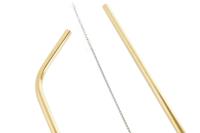 Herbruikbaar Drinkriet DKD Home Decor Gouden Roestvrij staal - thumbnail