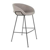 Zuiver Barkruk 'Feston' Stof, kleur Grijs (zithoogte 76cm) - thumbnail