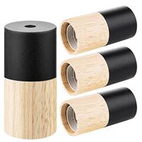 Light depot - combi fitting rond E27 - zwart / hout - Outlet - thumbnail