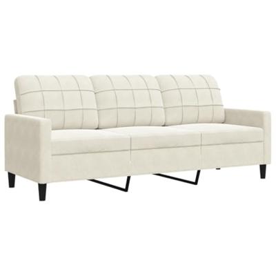 2-delige Loungeset met kussens en bolsters fluweel crèmekleurig