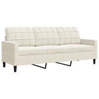 2-delige Loungeset met kussens en bolsters fluweel crèmekleurig - thumbnail