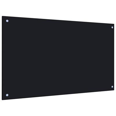 VidaXL Spatscherm keuken 100x60 cm gehard glas zwart VidaXL Spatscherm keuken 100x60 cm gehard glas zwart