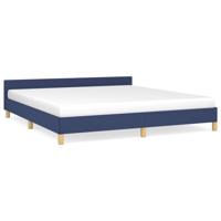 Bedframe met hoofdeinde stof blauw 180x200 cm - thumbnail