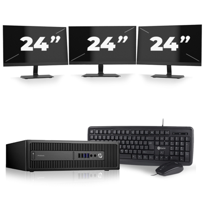 HP ProDesk 600 G2 SFF - Intel Core i7-6e Generatie - 16GB RAM - 256GB SSD - Windows 11 + 3x 24 inch Monitor HP ProDesk 600 G2 SFF - Intel Core i7-6e Generatie - 16GB RAM - 256GB SSD - Windows 11 + 3x 24 inch Monitor