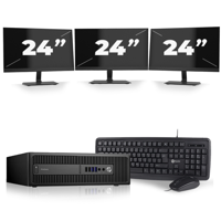 HP ProDesk 600 G2 SFF - Intel Core i7-6e Generatie - 16GB RAM - 256GB SSD - Windows 11 + 3x 24 inch Monitor - thumbnail