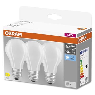 OSRAM HOMELIGHTING 4058075592476 LED-lamp Energielabel D (A - G) E27 Peer 7.5 W = 75 W Neutraalwit (Ø) 60 mm 3 stuk(s)
