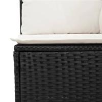10-delige Loungeset met kussens poly rattan zwart - thumbnail