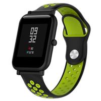 Dubbele kleur siliconen Sport polsband voor Huawei Watch serie 1 18mm(Black+green) - thumbnail