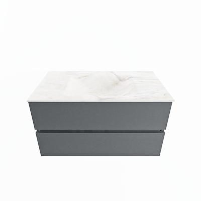MONDIAZ VICA-DLUX 90cm badmeubel onderkast Plata 2 lades. Inbouw wastafel CLOUD midden zonder kraangat, kleur Ostra. MONDIAZ VICA-DLUX 90cm badmeubel onderkast Plata 2 lades. Inbouw wastafel CLOUD midden zonder kraangat, kleur Ostra.