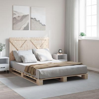 Bedframe met hoofdbord massief grenenhout 160x200 cm