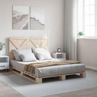 Bedframe met hoofdbord massief grenenhout 160x200 cm - thumbnail