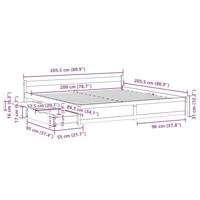 Bedframe zonder matras massief grenenhout 200x200 cm - thumbnail