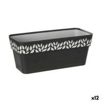 Zelfwaterende plantenpot Stefanplast Cloe Antraciet Plastic 13,3 x 12,3 x 29,3 cm (12 Stuks) - thumbnail