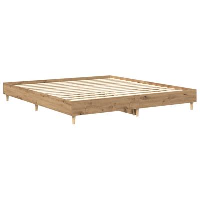 Bedframe zonder matras 200x200 cm spaanplaat artisanaal eiken