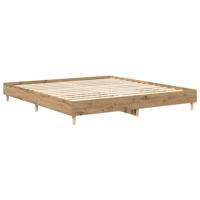 Bedframe zonder matras 200x200 cm spaanplaat artisanaal eiken - thumbnail