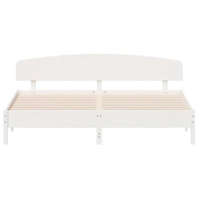 Bedframe zonder matras massief grenenhout wit 180x200 cm