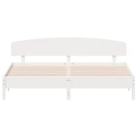 Bedframe zonder matras massief grenenhout wit 180x200 cm - thumbnail